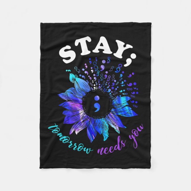 Tomorrow Needs You Mental Health Problems  Fleece Blanket (Front)