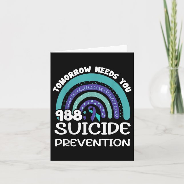 Tomorrow Needs You Rainbow Suicide Prevention Awar Card (Front)