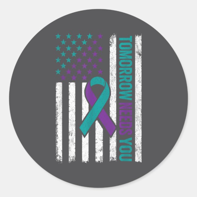 Tomorrow Needs You Suicide Prevention Awareness Me Classic Round Sticker (Front)