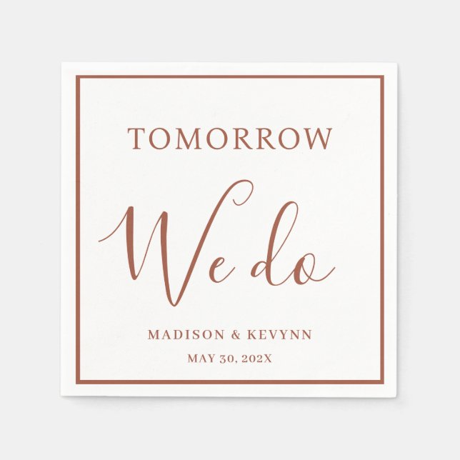 Tomorrow We Do Minimal and Chic | Wedding Napkins (Front)