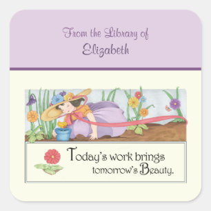 Tomorrow's Beauty Bookplate Square Sticker