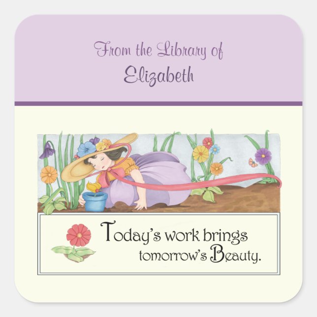 Tomorrow's Beauty Bookplate Square Sticker (Front)