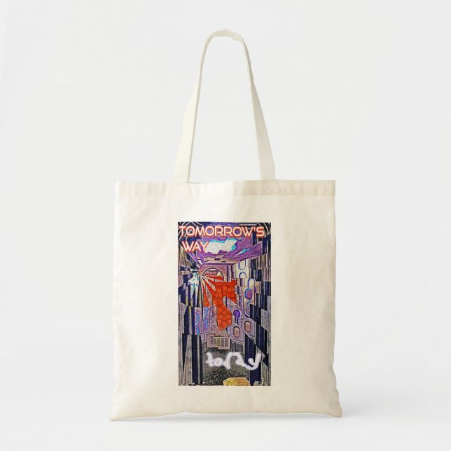 Tomorrow's Way Today Retro Future Art Tote Bag (Front)