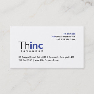 Tom's Business Card ThincSavannah