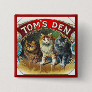 Toms Den Vintage Cigar Label 15 Cm Square Badge