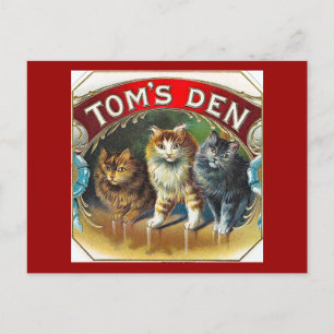Toms Den Vintage Cigar Label Postcard