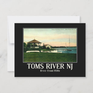 Toms River NJ River Front 1930s Vintage Inspired Postcard
