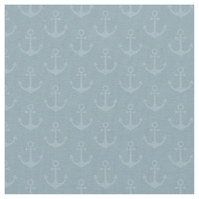 Tonal Anchors on Light Gray Azure Fabric (Close Up)