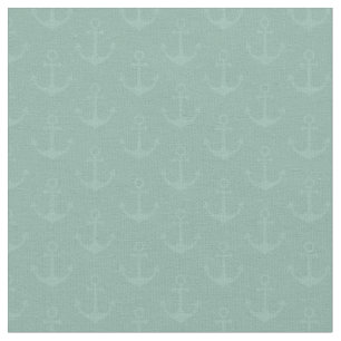 Tonal Anchors on Light Gray Turquoise Fabric