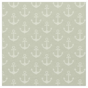 Tonal Anchors on Pastel Gray Green Fabric