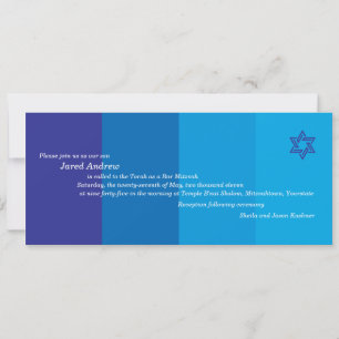 Tonal Blue Bar Mitzvah Invitation