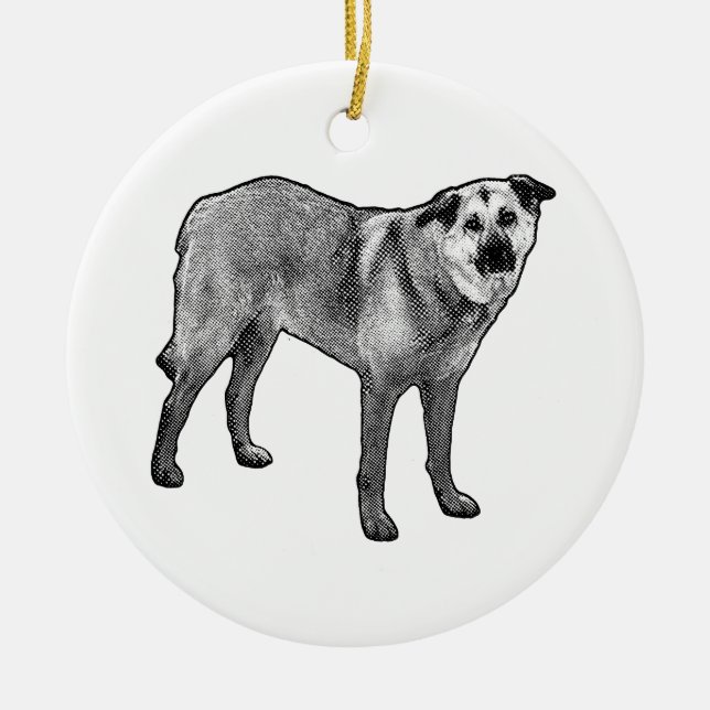 tonal dot grace, tibetan mix ceramic tree decoration (Front)