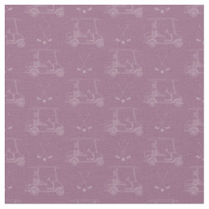 Tonal Golf Carts & Clubs on Gray Magenta Fabric