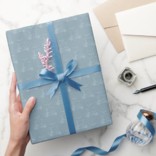 Tonal Golf Carts & Clubs on Light Gray Azure Wrapping Paper