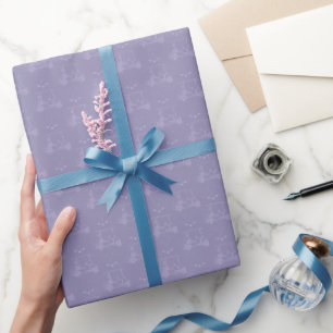 Tonal Golf Carts & Clubs on Light Gray Indigo Wrapping Paper