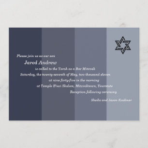 Tonal Grey Bar Mitzvah Invitation