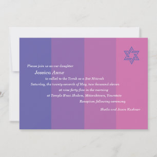 Tonal Purple Bat Mitzvah invitation