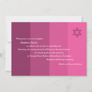 Tonal Rose Bat Mitzvah Invitation