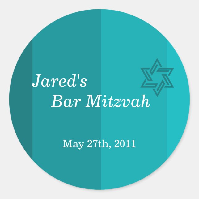 Tonal Seagreen Bar Mitzvah sticker (Front)