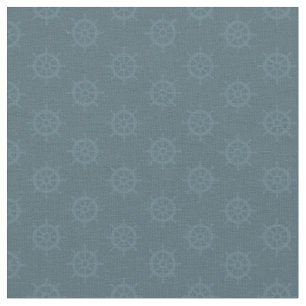 Tonal Ships Wheel on Dark Gray Azure Fabric