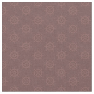 Tonal Ships Wheel on Dark Gray Red Fabric