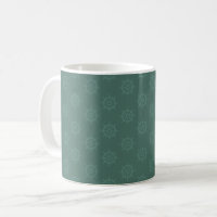 Tonal Ships Wheel on Dark Gray Turquoise