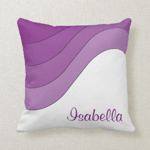 Tonal Wave Purple Striped Custom Personalised Cushion