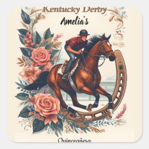 Tone Horse Cowboy Derby Party Western Quinceanera Square Sticker