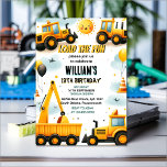tone kids Simple construction trucks 5th birthday Invitation<br><div class="desc">Set the tone for a day of joy and celebration with our Tone Kids Simple Construction Trucks 5th Birthday Invitation! With charming construction trucks, this invitation brings an exciting vibe to your child's special day. Join us in creating unforgettable memories on their 5th birthday. Order now to ensure a fantastic...</div>