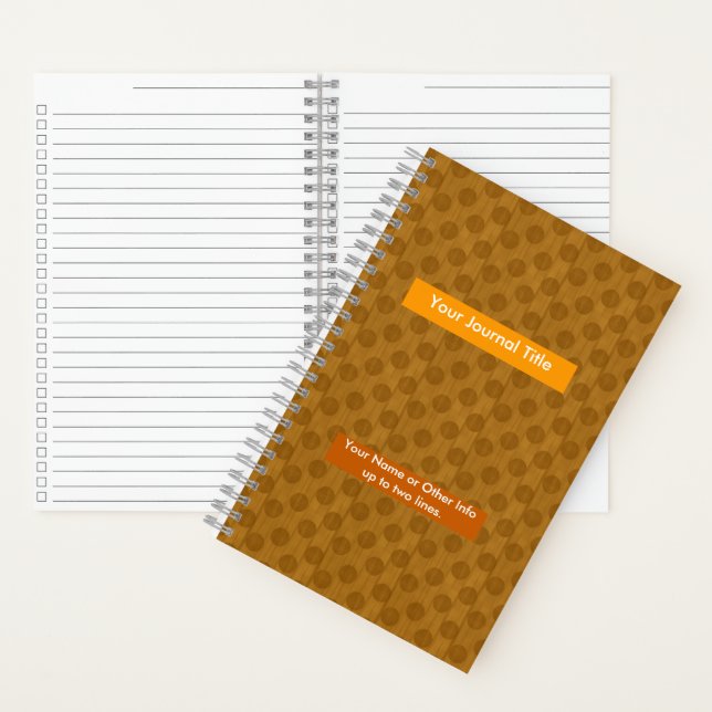 Tone-on-Tone Polka Dots - Personalised - Ochre Notebook (Inside)