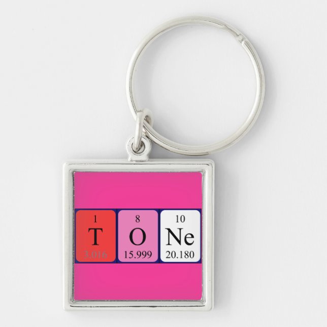 Tone periodic table name keyring (Front)