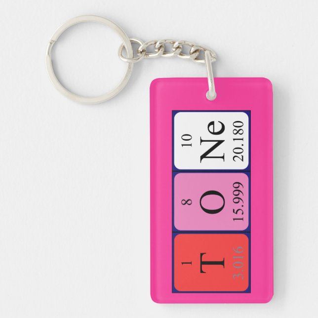 Tone periodic table name keyring (Front)