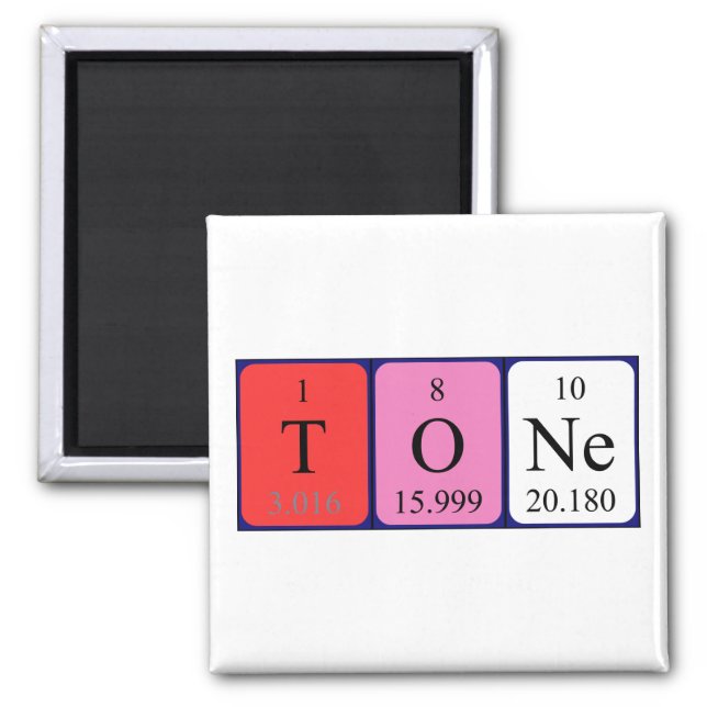 Tone periodic table name magnet (Front)
