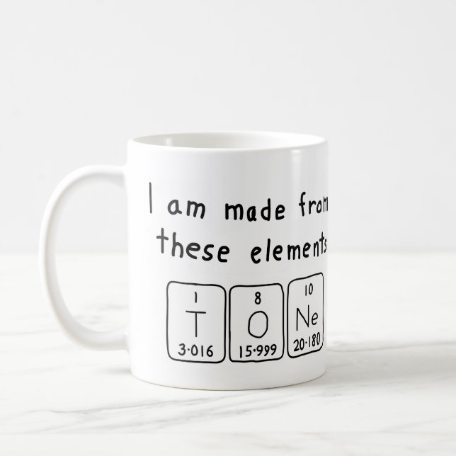 Tone periodic table name mug (Left)