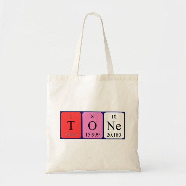 Tone periodic table name tote bag (Front)