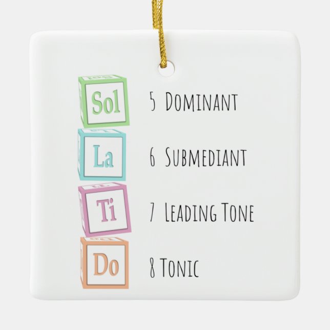 Tones of the Scale Solfege Musical Baby Blocks Ceramic Ornament (Front)