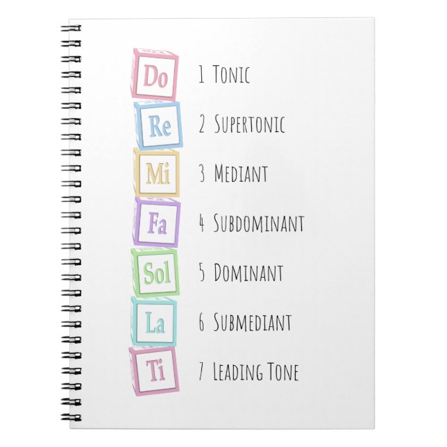 Tones of the Scale Solfeggio Musical Baby Blocks Notebook (Front)