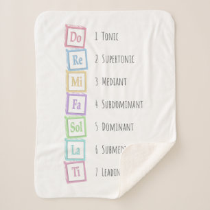 Tones of the Scale Solfeggio Musical Baby Blocks Sherpa Blanket