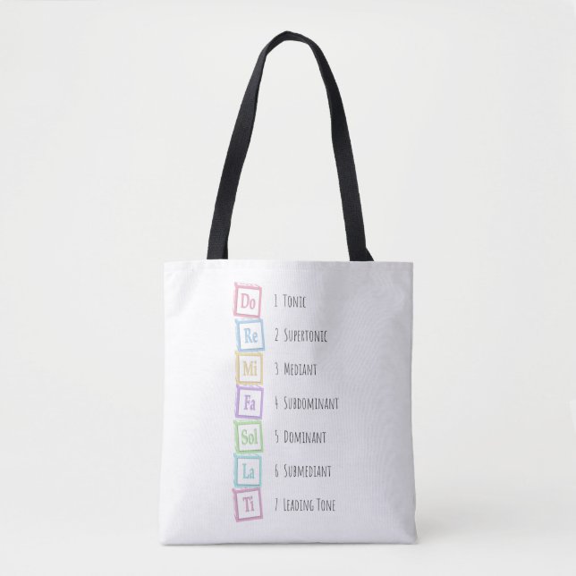 Tones of the Scale Solfeggio Musical Baby Blocks Tote Bag (Front)