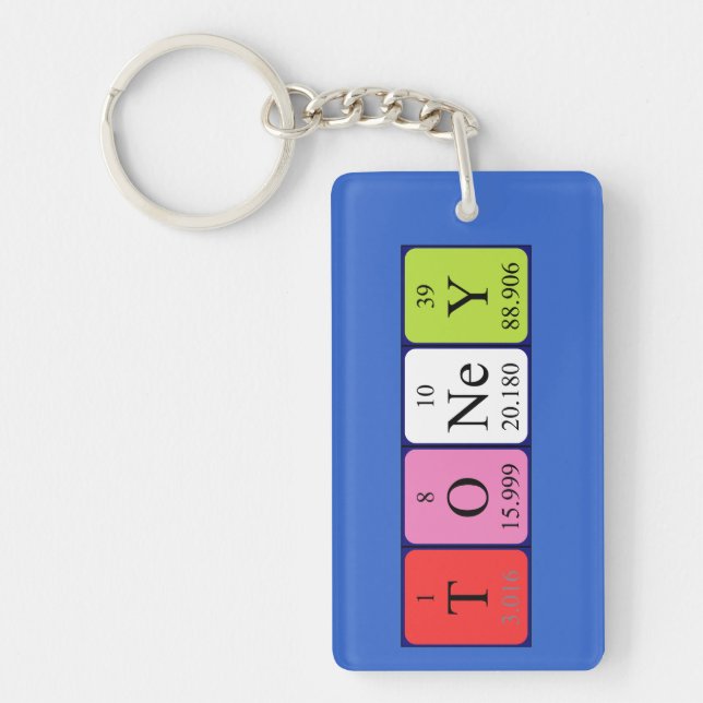 Toney periodic table name keyring (Front)