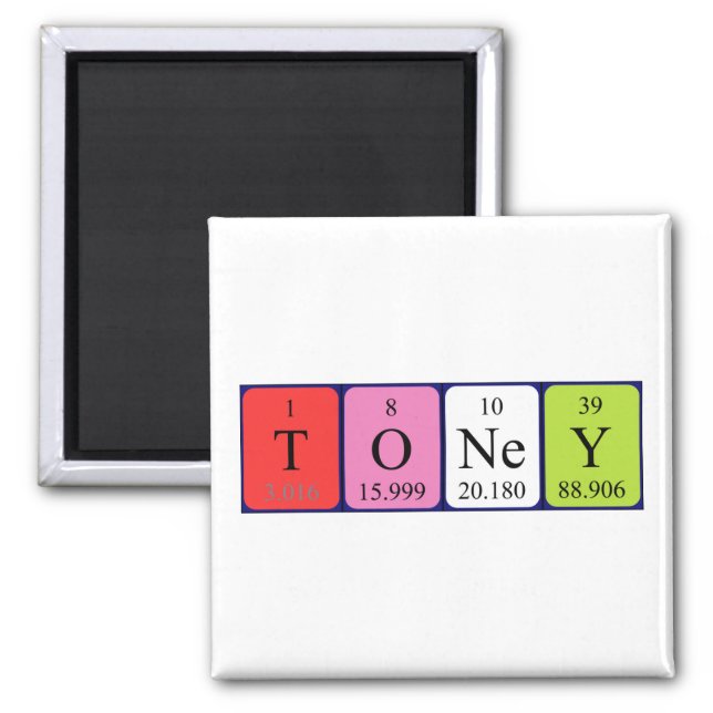 Toney periodic table name magnet (Front)