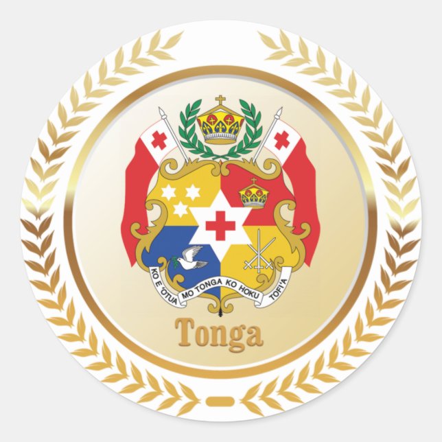 Tonga Coat Of Arms Classic Round Sticker (Front)