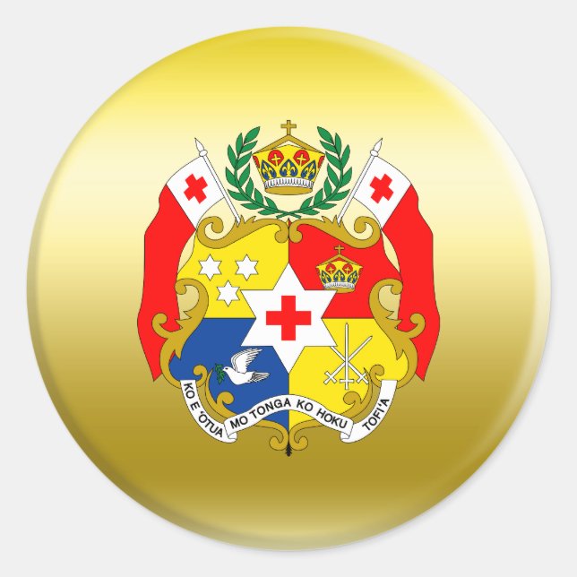 Tonga Coat of Arms Classic Round Sticker (Front)