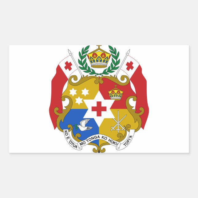 Tonga Coat of Arms Rectangular Sticker (Front)
