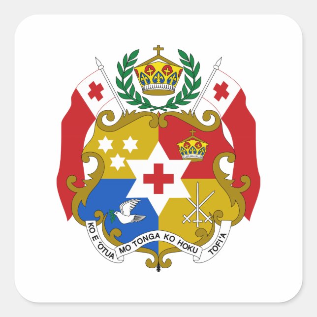 Tonga Coat of Arms Square Sticker (Front)