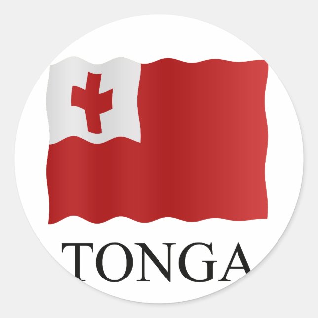 Tonga flag classic round sticker (Front)