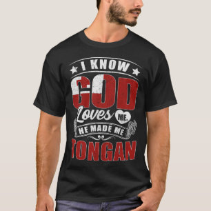 Tonga Flag God Loves Me Tongans T-Shirt
