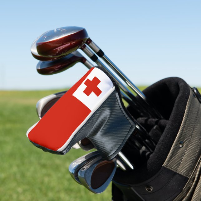 Tonga flag golf head cover (In Situ)