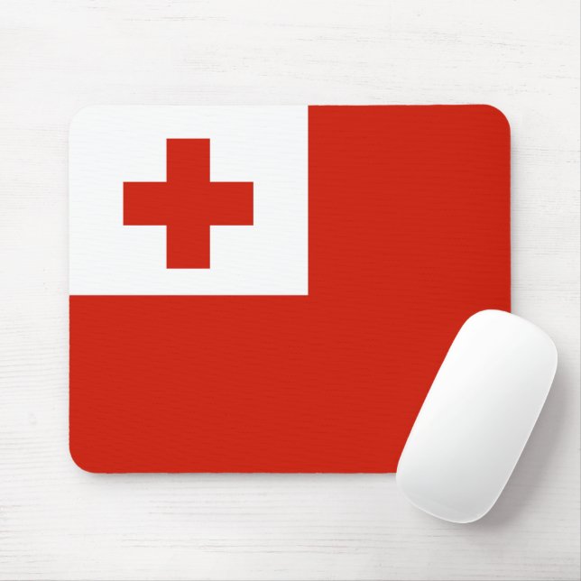 Tonga flag mouse mat (With Mouse)