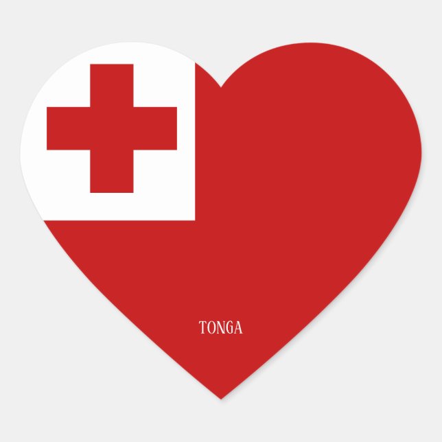 Tonga Flag Splendid Patriotic Heart Sticker (Front)